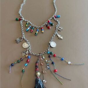 Colorful Beaded Charm Necklace